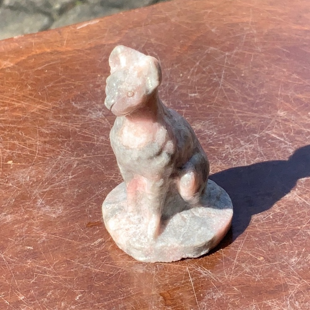 ROSE JASPER HAND CARVED SPHINX